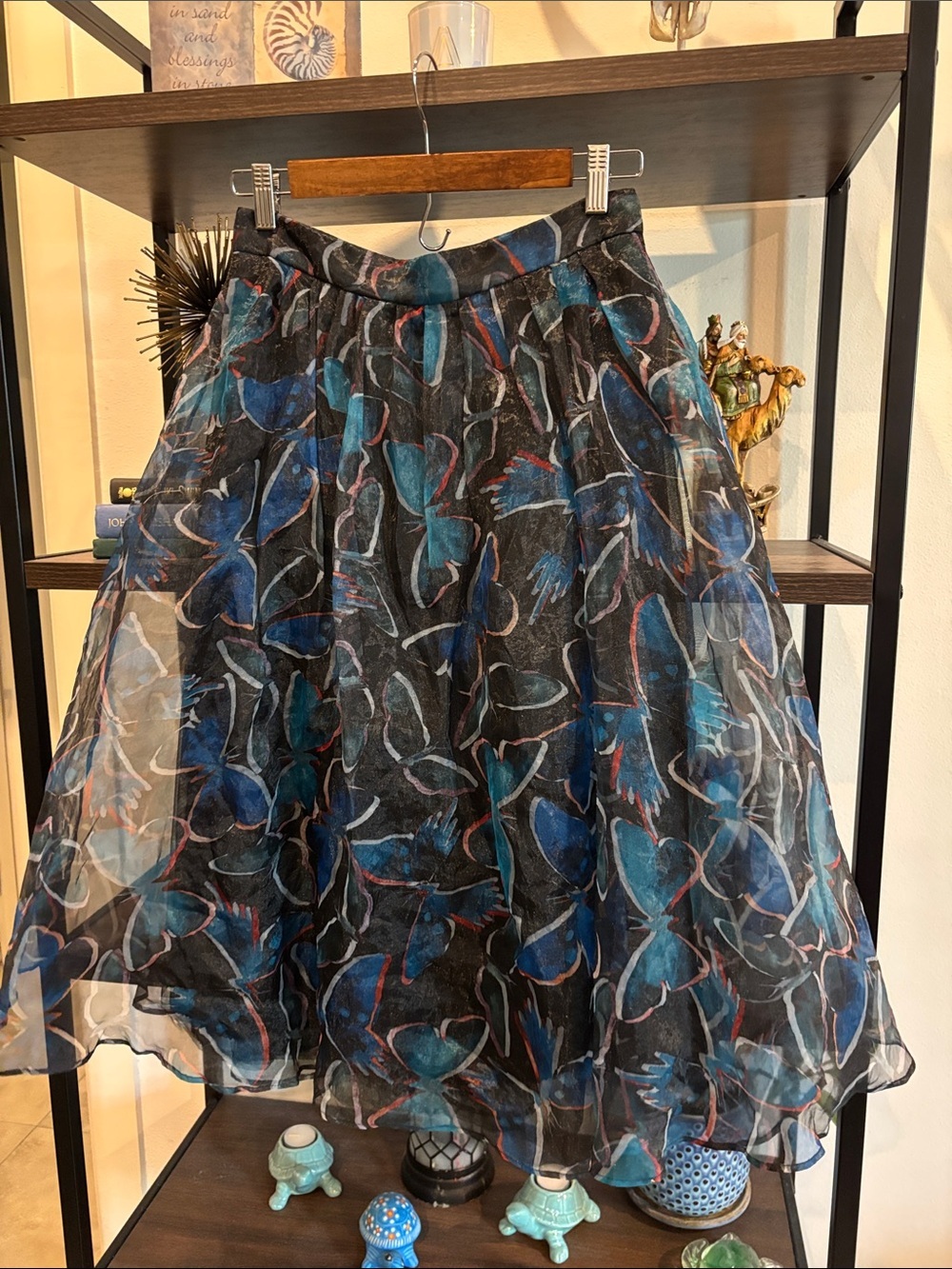 NWT Anthropologie Moulinette Soeurs Midnight Butterfly Organza Skirt 6 small